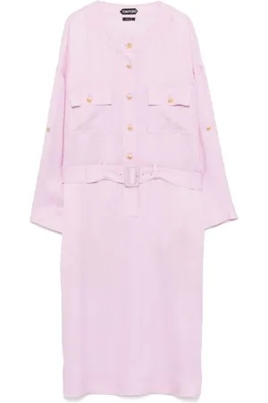 Tom Ford Short Dresses, female, , M, Button-Up Dress with Waist Belt