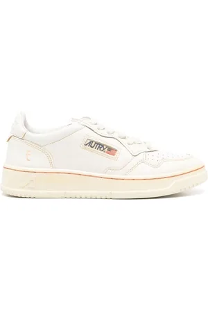 Autry Distressed Panelled Leather Trainers