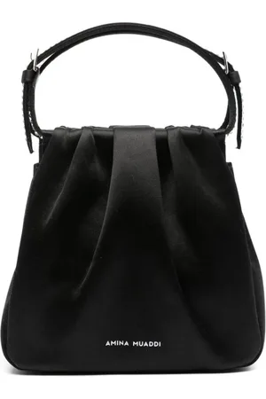 Amina Muaddi Handbags, female, , ONE SIZE, Satin Weave Pleat Handbag