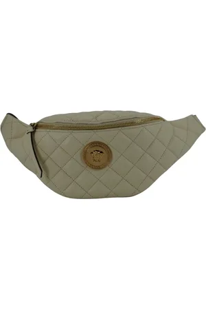 VERSACE Belt Bags, female, , ONE SIZE, Elegant White Leather Belt Bag