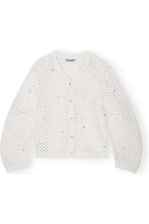 Ganni Rhinestone Cotton Cardigan
