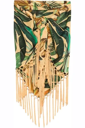 Farm Rio Amber Yellow Fringed Beachwear