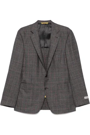 CANALI Dark Grey Buttoned Jacket with Pockets