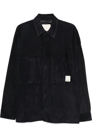 Emporio Armani Leather Jackets, male, , M, Midnight Shirt with Press-Stud Fastening