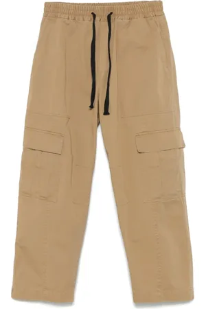 ISABEL BENENATO Cargo Pocket Beige Drawstring Trousers