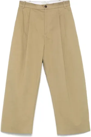 STUDIO NICHOLSON Beige Belted Trousers with Pockets
