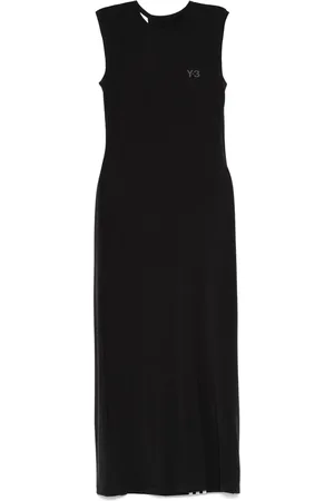 Y-3 Maxi Dresses, female, , S, Cape Insert Dress with Logo Print