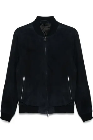 BRIONI Bomber Jackets, male, , 2XL, Navy Zip-Front Outerwear