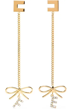 Elisabetta Franchi Gold-tone Logo Earrings Pair