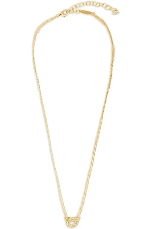 Salvatore Ferragamo Necklaces, female, , ONE SIZE, Crystal Gancini Pendant Layered Necklace