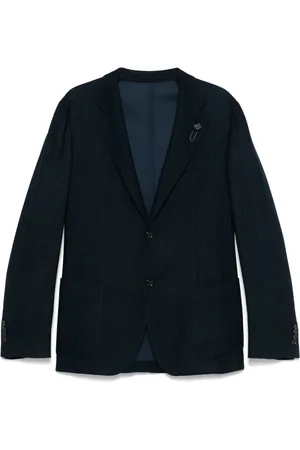 LARDINI Blazers, male, , 2XL, Navy Buttoned Jacket with Pockets