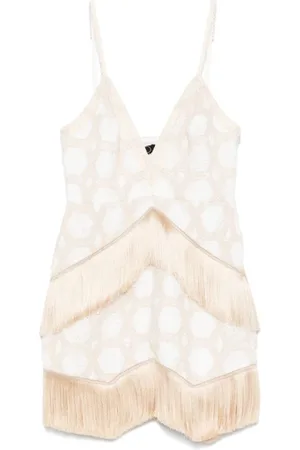 PATBO Short Dresses, female, , M, Fringe Detail Spaghetti Strap Dress