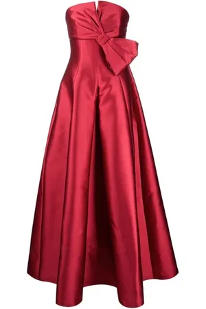 Alberta Ferretti Strapless Bow Detail A-Line Dress