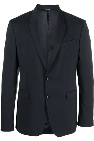 REVERES 1949 Blazers, male, , 2XL, Navy Wool Suit with Notch Lapels