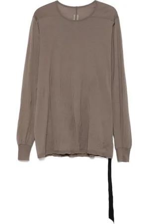 Rick Owens Long Sleeve Tops, male, , M, Dark Shadow Crew Neck Long Sleeves