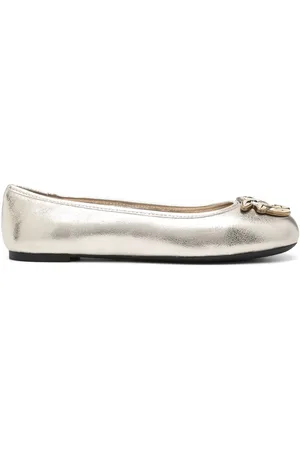 Pinko Gold-tone Flat Sole Shoes