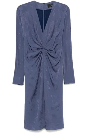 Etro V-Neck Dress with Long Sleeves
