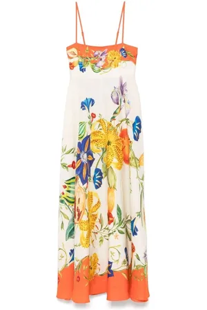 ALÉMAIS Maxi Dresses, female, , XS, Beige Dress with Zip Fastening