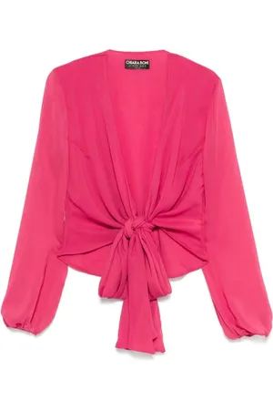 CHIARA BONI Raspberry Plunging V-Neck Shirt