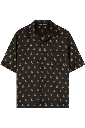 Palm Angels Bear Motif Satin Shirt