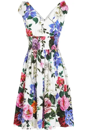 Dolce & Gabbana Short Dresses, female, , M, White V-Neck Sleeveless Dress