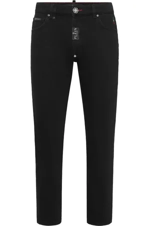 Philipp Plein Slim-fit Jeans, male, , W32, Skinny Cut Jeans with Logo Patch