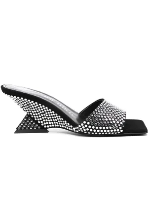 The Attico Crystal Embellished Wedge Sandals