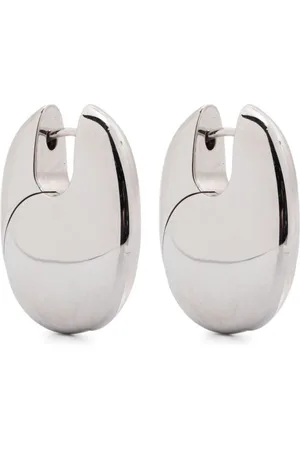 TOM WOOD Sculpted Hoop Earrings Silver Finish