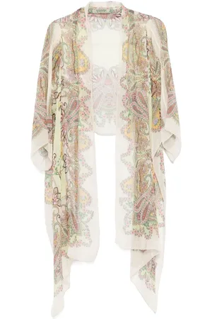 Etro Green Tie-Front Sheer Jacket
