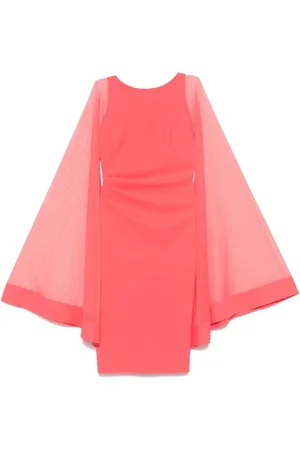CHIARA BONI Short Dresses, female, , 3XL, Coral Draped Sleeve Dress