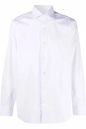 BARBA Cotton Blend Spread Collar Shirt
