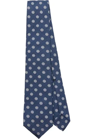 BARBA Navy Jacquard Bowties & Ties