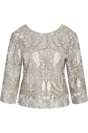 Bruuns Bazaar Elegant Silver Blouse with Embroidery