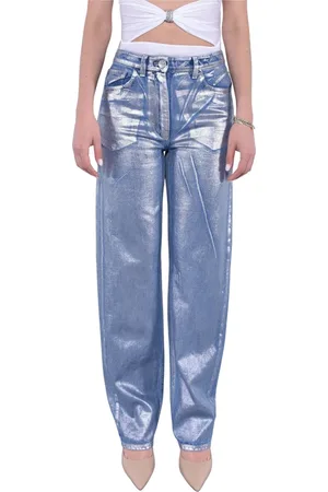 MVP Wardrobe Low-rise laminated denim boyfriend jeans