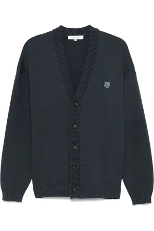 Maison Kitsuné Cardigans, male, , XL, Wool Cardigan with Fox Head