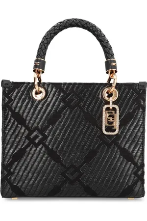 Elisabetta Franchi Handbags, female, , ONE SIZE, Chic Jacquard Fabric Tote Bag