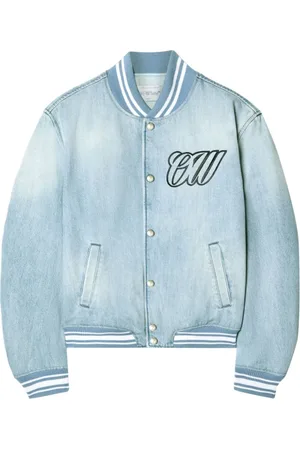 OFF-WHITE Denim Jackets, female, , 2XS, Clear Denim Varsity Jacket