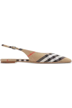 Burberry Ballerinas, female, , 4 UK, Vintage Check Pattern Slingback Shoes