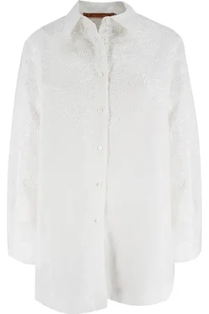 ERMANNO SCERVINO Shirts, female, , L, Floral Embroidered Shirt for Any Occasion