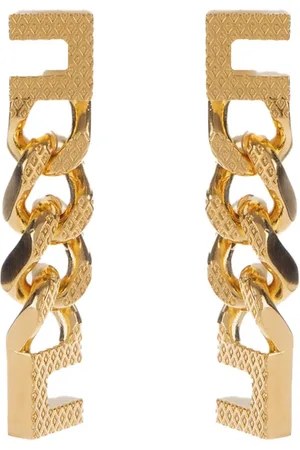 Elisabetta Franchi Earrings, female, , ONE SIZE, Gold Metal Earrings with Logo