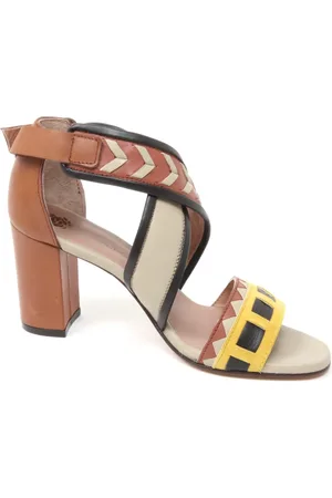 Maliparmi High Heel Sandals, female, , 7 UK, Striped sandal shoe with 8cm heel