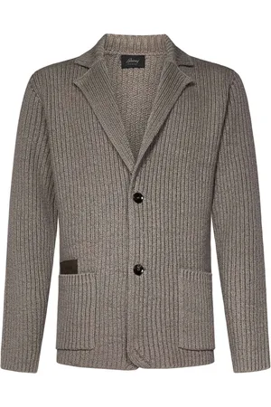 BRIONI Blazers, male, , L, Grey Jackets with Rever Collar