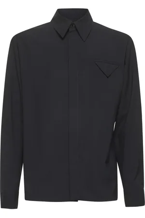 Bottega Veneta Casual Shirts, male, , M, Wool Shirt with Triangle Pocket