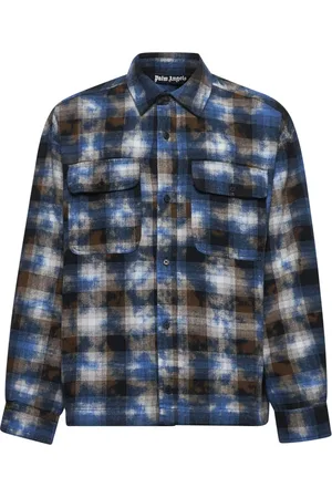 Palm Angels Casual Shirts, male, , S, Checkered Shirt with Logo Print