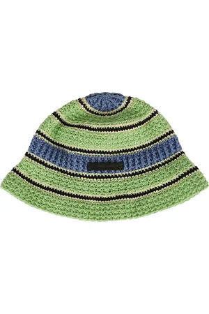 Stella McCartney Hats, female, , 58 CM, Striped Cotton Crochet Hat