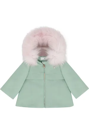 VERSACE Winterjackets, unisex, , 12 M, Fur Trim Hooded Polyester Jacket