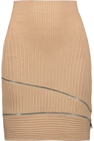 ANDREA ADAMO Ribbed Mini Skirt with Zips