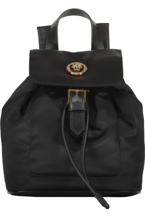 VERSACE Nylon Backpack with Leather Details