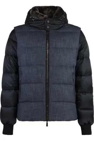 MOORER Down Jackets, male, , 2XL, Hooded Down Jacket with Fur Collar