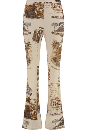 Rhude Wide Trousers, female, , L, Flared Trousers with Elasticated Waistband